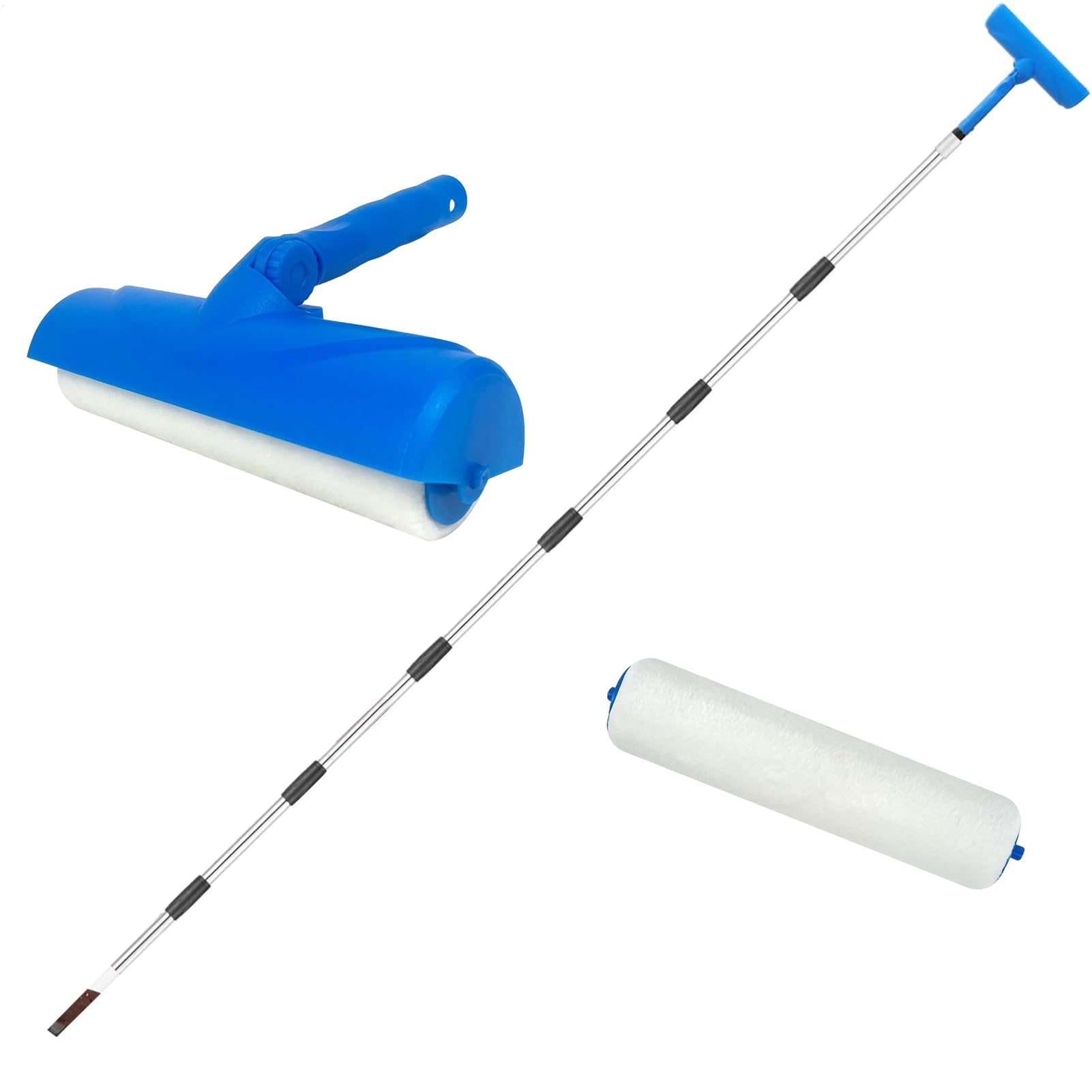 Rullo professionale anti-goccia: applicatore con manico lungo 20 cm con sistema di protezione per pittura da parete, set di strumenti per pittura a parete, per casa, cucina, bagno, pelliccia, facile