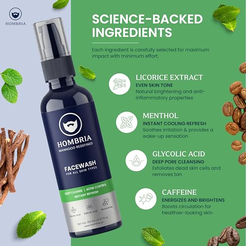 Image of Face Wash for Men | Fight Acne & Pimples, Brighten Skin, Deep Pore Cleansing, Oil Control, Instant Cooling Refreshing Feel - Multi-Action Formula ; All Type Skin ; 150 ml ; Pack of 2 ( 2 * 150ml)