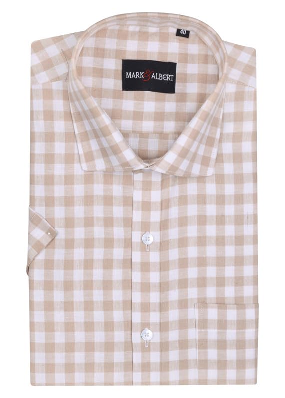 Image of Mark & Albert Men's Half Sleeves Cotton Formal Shirt