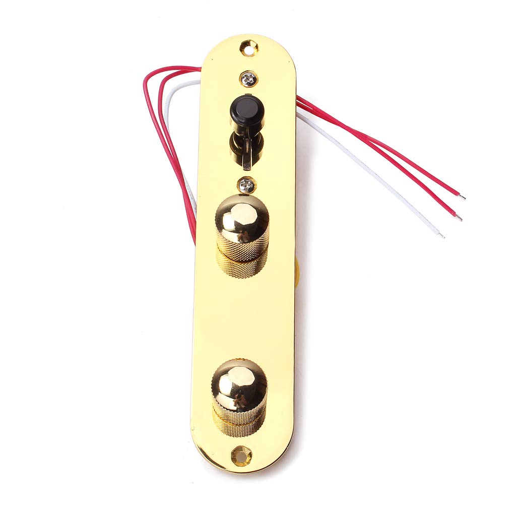 Alnicov Perillas de interruptor de arnés de placa de control precableadas cargadas con cable de 3 vías para piezas de guitarra TL Tele Telecaster