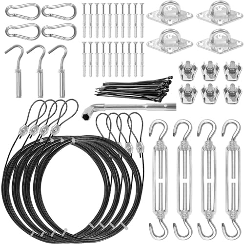Sun Shade Sail Hardware Kit,304 Stainless Steel Cable Wire