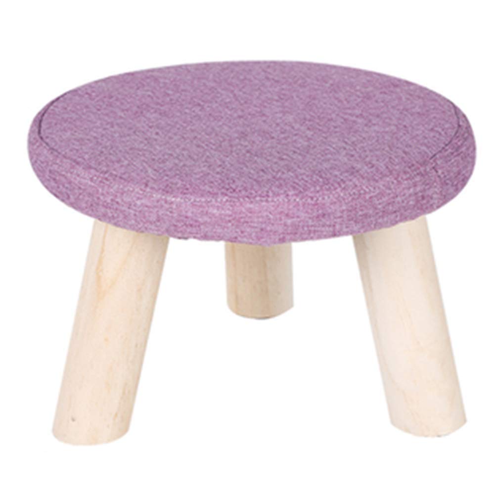Chaise repose-pieds ottoman violet et petit marchepied en bois rembourré