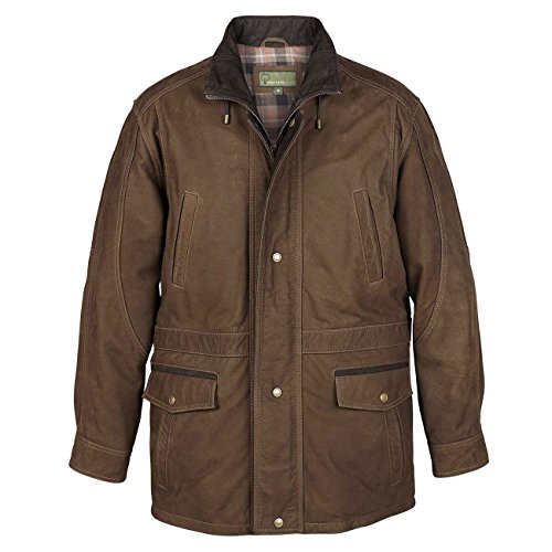 Manteau de cuir vert pour homme Walker XL en cuir véritable élégant