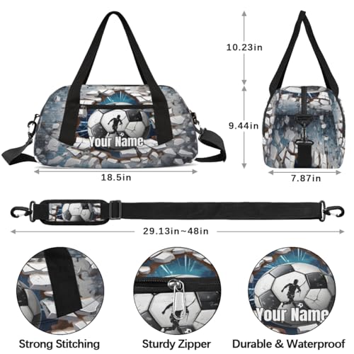Soccer Wall Kids Duffel Overnight Bag Boys, Ball Waterproof Gym Sports Duffle Bag Teen Personalized Travel Gymnastic Weekender Bag Custom Carry on Toe Bag for Boys3