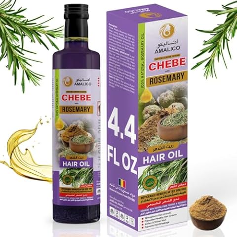 AMALICO Rosemary Oil with African Chebe Powder - Hair Growth Formula | 4.4 FL OZ | Ready-to-Use Cover
