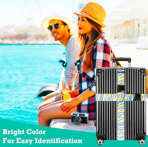 Image of Luggage Straps for Suitcases TSA Approved Easy Pack Organized Suitcase Strap, Luggage Strap, Luggage Belt Strap, Bag Straps for Luggage. Buckle Straps Travel Accessories (Stripe)