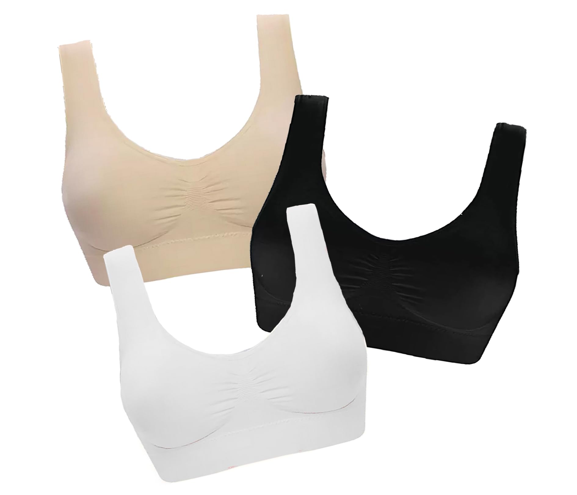 braashee Pack of 3 Girls Sports Non Padded Teenager Full Coverage Cotton Bra (Multicolor) AP274_AIR-picture-11