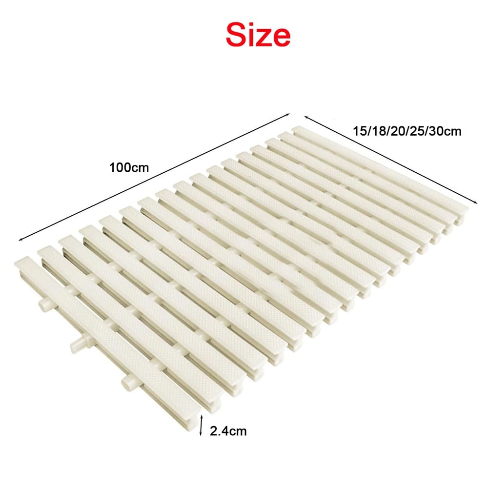 Antiscivolo Griglia di Sfioro in Plastica, Griglia per Canaletta per Piscina, Griglia di Scarico Splicabile Griglia per Fognatura per Piscina ﻿(100x30x2.4cm)