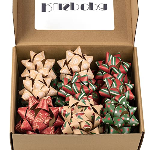 Ruspepa RGBK-SD-QC15P Kraft Paper Christmas Gift Bow Assortment thumb #3