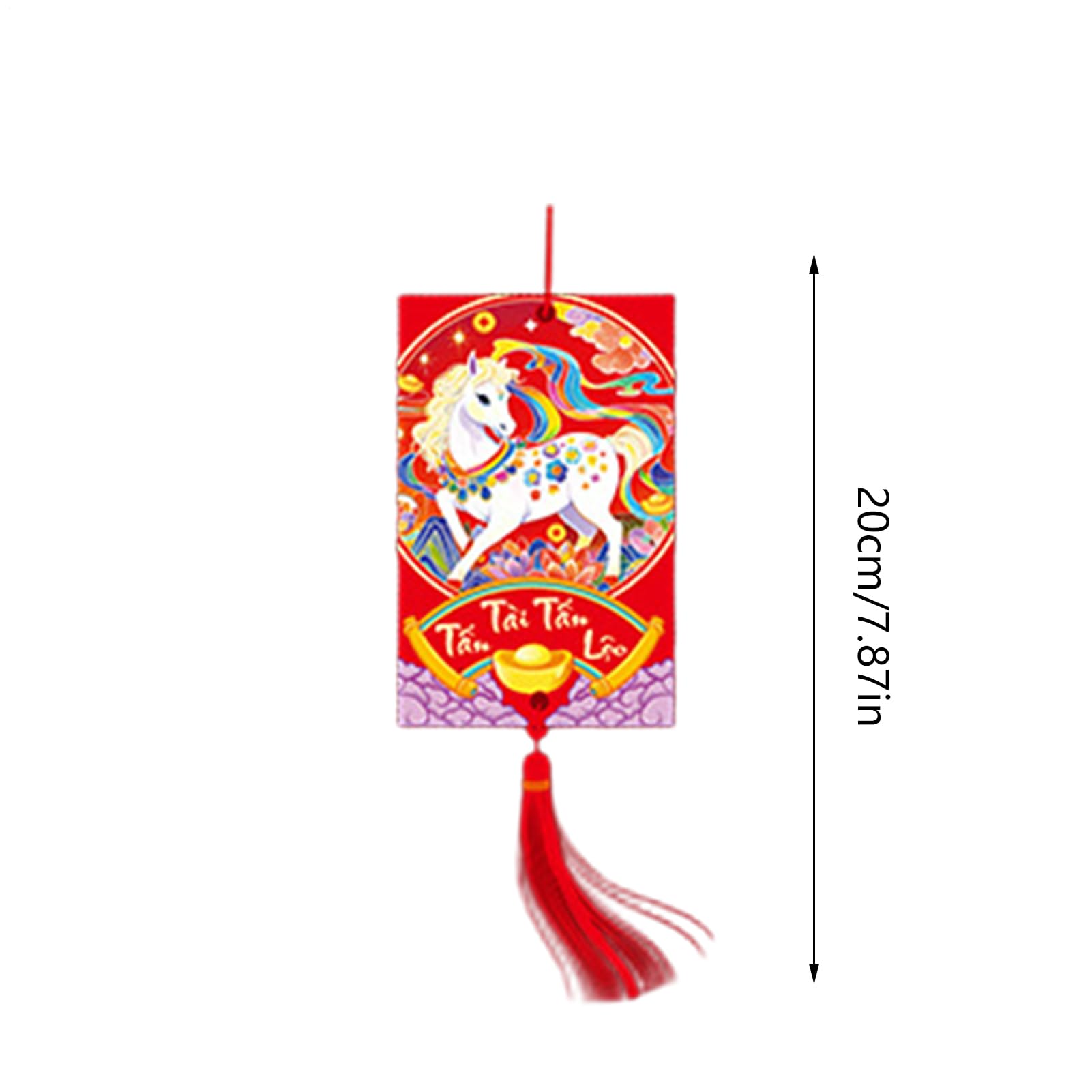 Chinese New Year Decorations,6-Piece 2026 Vietnamese Good Luck | Lunar Horse Year Paper Charm Decorations | for Holiday Home Doorway Tree Wall Door Potted Plants Party Office