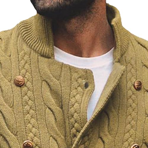 Men's Double Breasted Cardigan Men Solid Casual Warm Sweaters Male Button Up Knitted Long Sleeved Jacket3