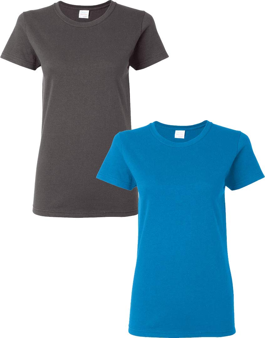 Gildan Heavy Cotton Adult T-Shirt, 2-Pack Camiseta Mujer (Pack de 2)