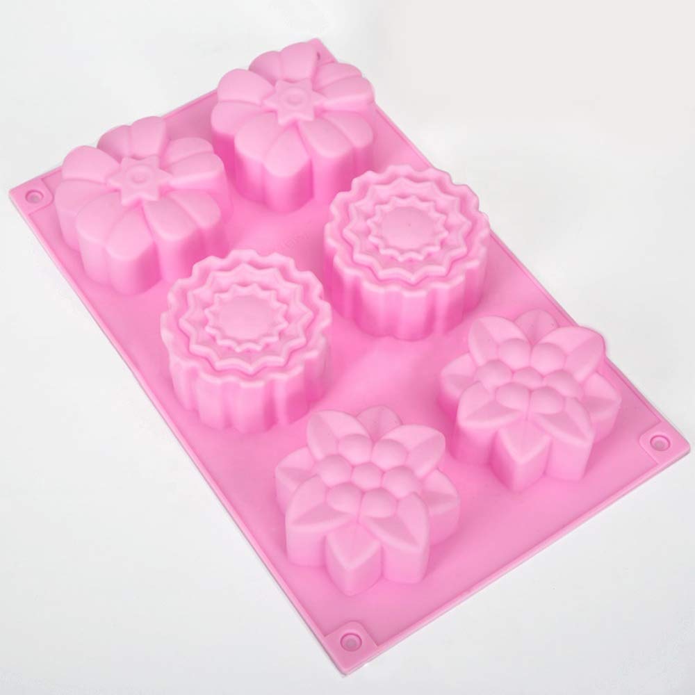 Aramax Silicone Cake Baking Molds, 6 Holes Bread,Pastry,soap Making Moulds Pan APX 100gm