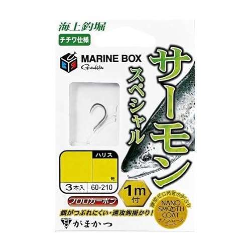 がまかつ 海上釣堀 マリンボックス サーモンスペシャル糸付(5袋) (M)