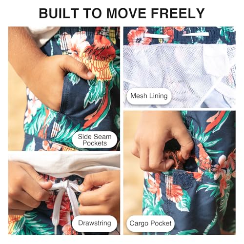 Image of Kanu Surf Boys' Toddler Troy Stripe Swim Trunks