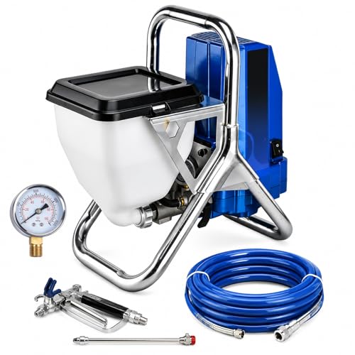 GYKOZY Máquina pulverizadora de Pintura sin Aire, Pistola pulverizadora eléctrica de Alta presión con Manguera de 5 Metros, caudal Ajustable de 0,2 litros por Minuto para Pintar en casa