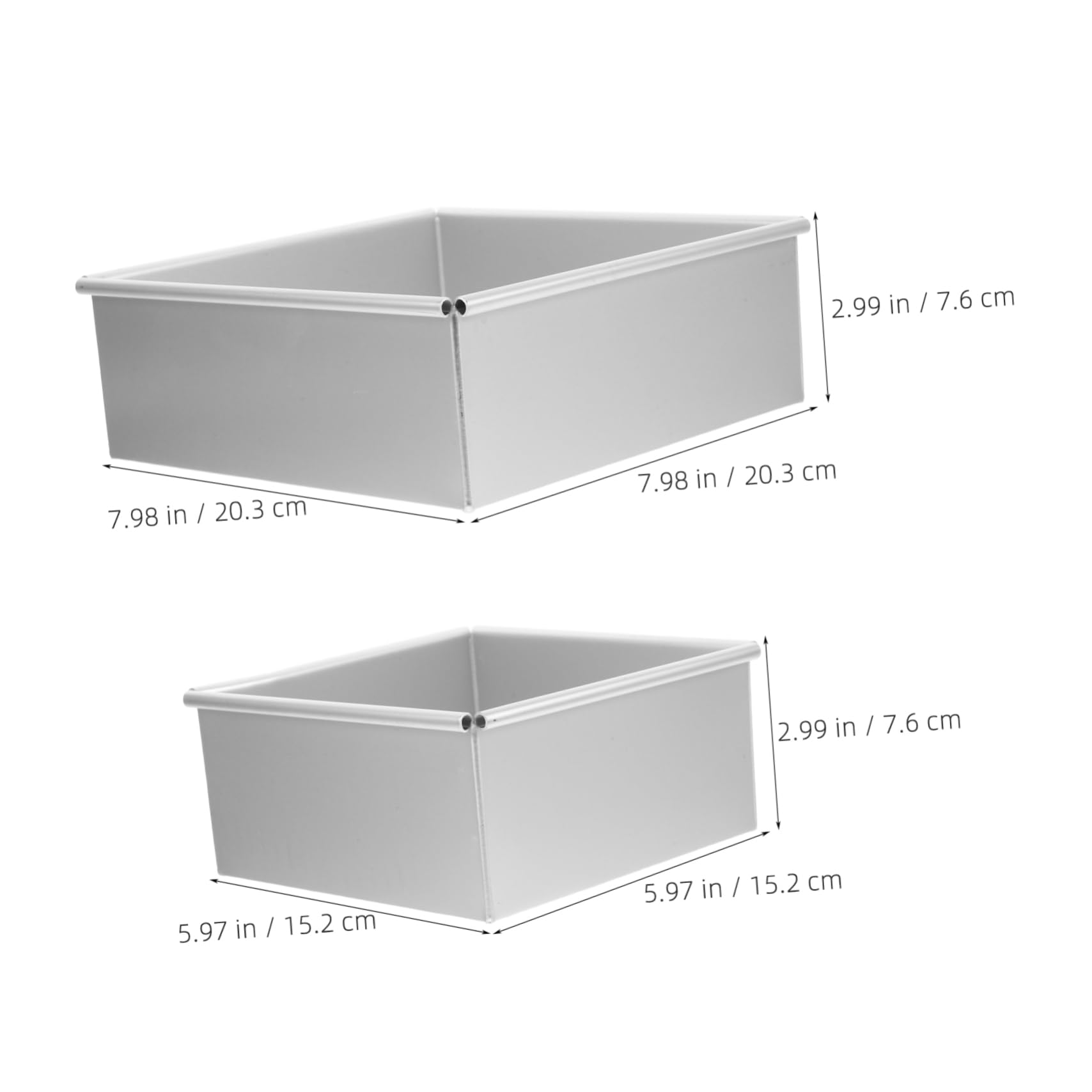 FUNOMOCYA 2 Pcs Chiffon Cake Mould Square Non-stick Baking Pan Removable Base Perfect for Mousse Tiramisu Brownies Oven Safe for Easy Cleaning Efficient Baking