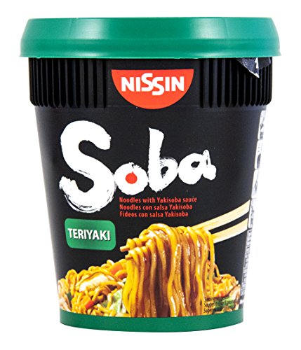 Nissin Yakisoba Alforfón Tallarines Teriyaki De Sabor Instantáneo con Zanahoria de Col Shiitake Hongos y Cebolla Verde - 2 x 90 Gram (Después de la preparación 2 x 180 Gram)