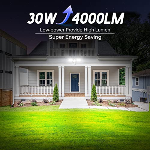 Image of SANSI 30W 4000LM Motion Sensor Outdoor Lights, IP65 5000K (White) | 4 Modes Motion Lights for Outside, 320 Wide Angle LED Flood Lights Security Lights for Soffit, Backyard, Garage, Yard, Porch