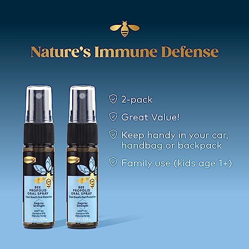 COMVITA Propolis Natural Throat Spray, Soothing Mint Flavor with New Zealand UMF 10+ Manuka Honey, Natural Immune Support, Antioxident, Dietary Supplement 0.7 Fl oz (Pack of 2) - Image 4