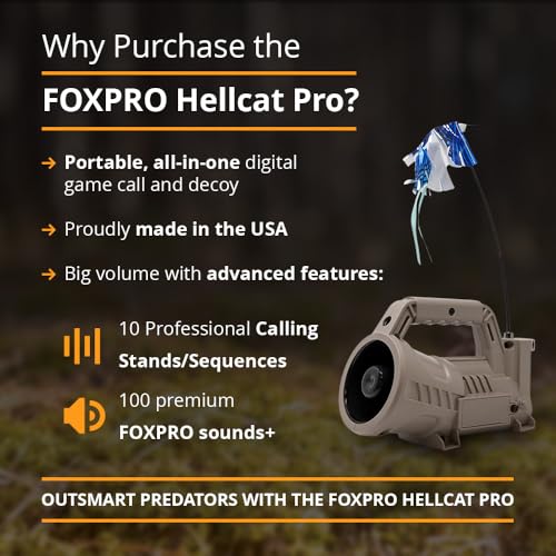 FOXPRO Hellcat PRO American Made Electronic Predator Call Remote Operated and Programmable Coyote, Fox, Hog Call for Hunting