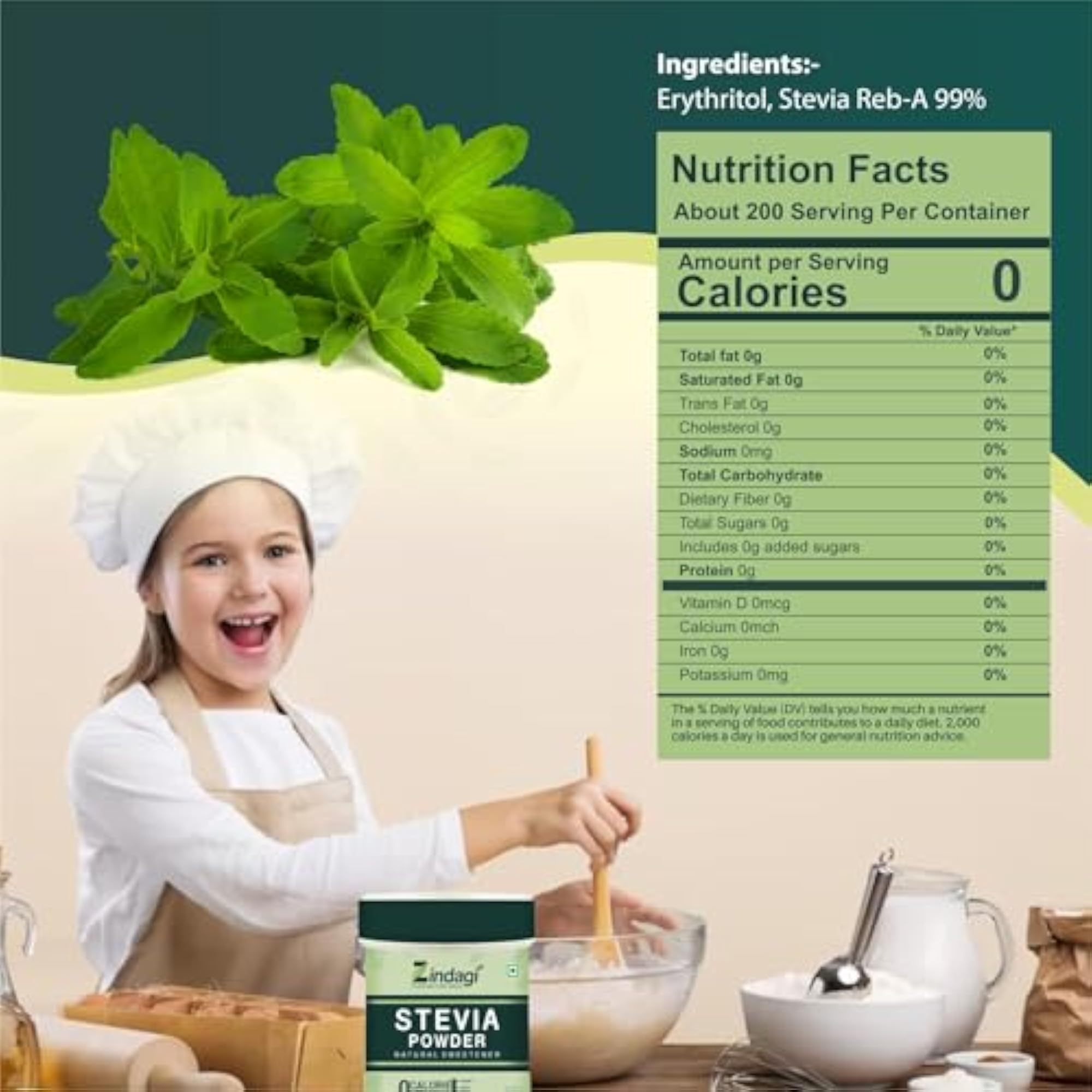 Zindagi Stevia Powder - 200gm