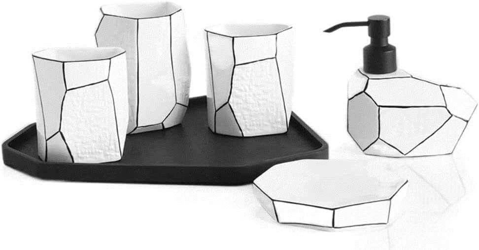 Accessoires de salle de bain design chic avec gobelet et distributeur
