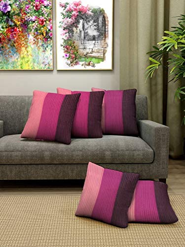 Blue Grass Designer 3 Striped Dupion Silk Cushion Cover - Purple, Set of 5 || 24x24 Inches. (B0BLHHHBWD) Amazon Price History, Amazon Price Tracker
