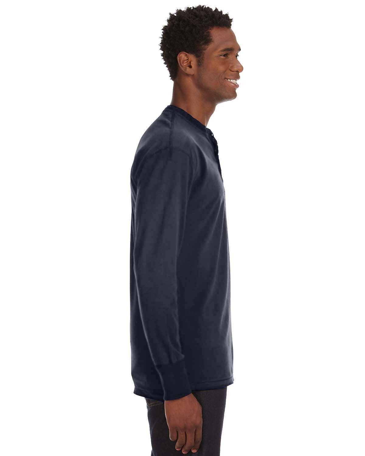 J America Men's Vintage Brushed Jersey Henley L VINTAGE NAVY
