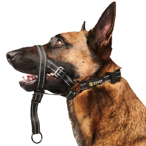 Zevey Adjustable Dog Head Halter with Safety Strap, Soft Padded Dog Head Collar for Small Medium...