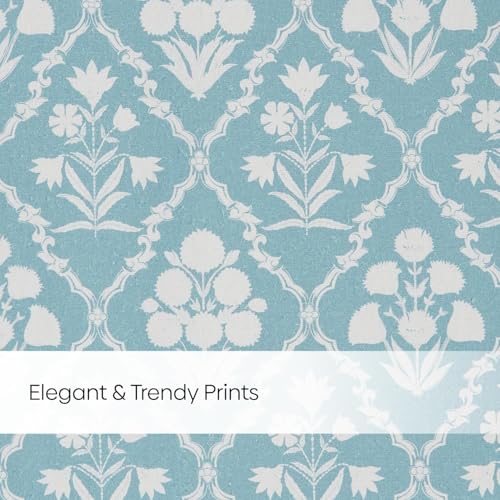 Image of haus & kinder Digital Printed Cotton Window Curtains 5 Feet Long Pack of 2 Window Curtains, 5 Feet Curtains for Window (Heritage Hues, Teal 130x152 CM)