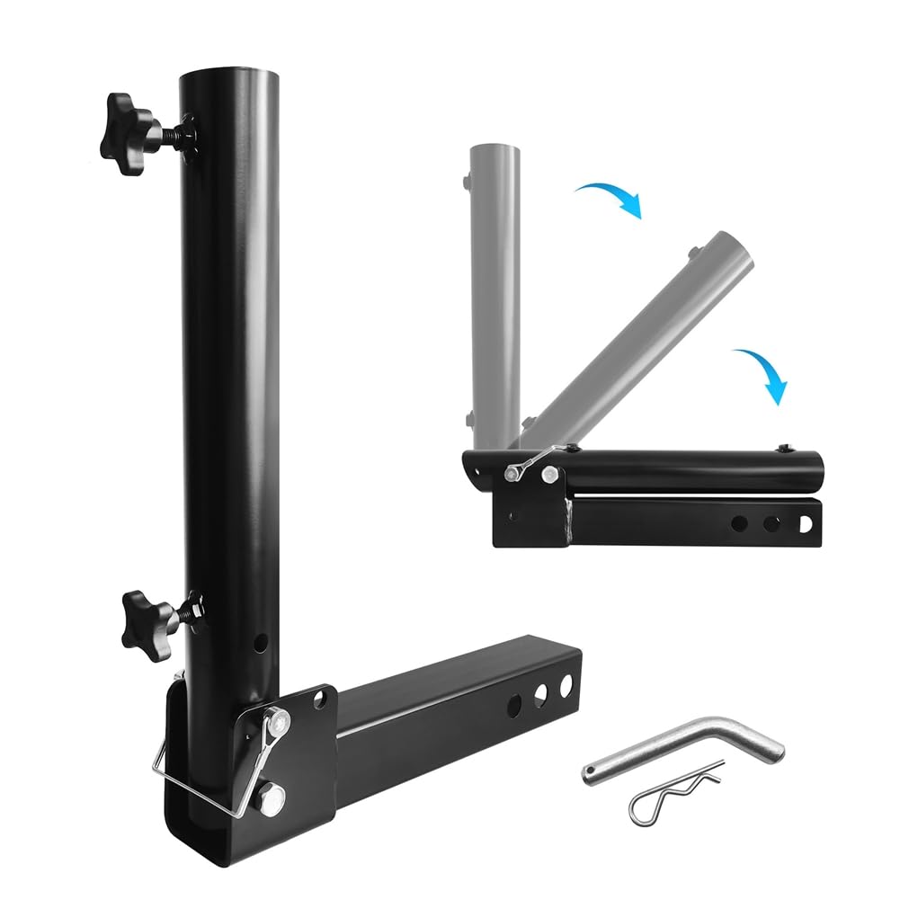 Support de Mât de Drapeau Réglable pour Support D'Attelage de Remorque, pour Véhicule avec Récepteur D'Attelage, pour SUV RV Pickup Car Truck Trailer