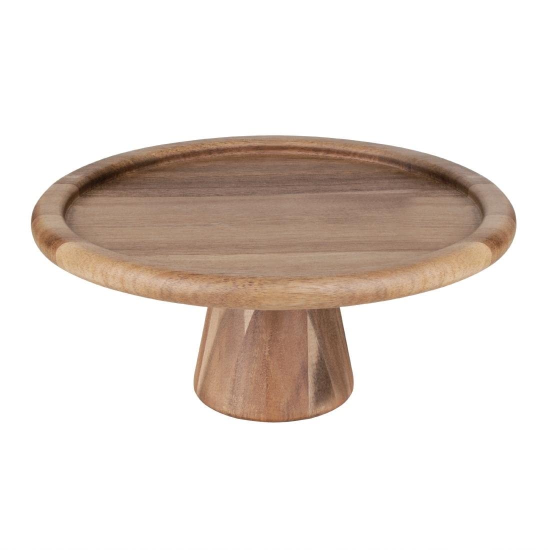 Olympia Acacia Wood Cake Stand 305 x 127mm - Rustic Farmhouse Food Stand for Weddings, Celebrations, Catering FE150