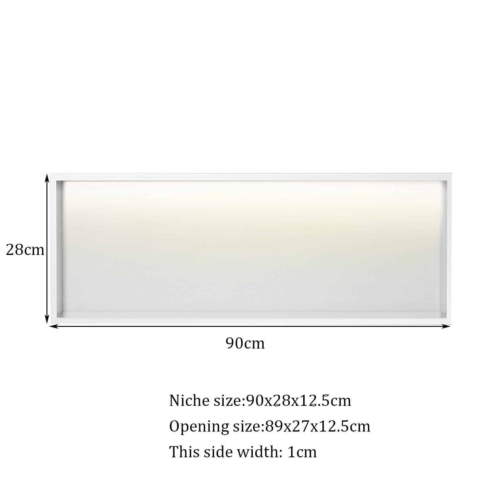 Podświetlane diodami LED stalowe półki łazienkowe – bez ściemniania, montaż ścienny Sto Solut (biały, 70 x 28 x 12,5 cm) – nowoczesny design oszczędzający miejsce nizer do wystroju domu.