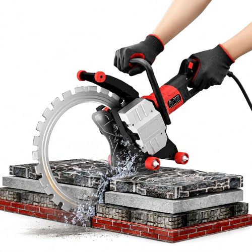 16 Electric Concrete Saw Cut Depth11.81 9800W Handheld Concrete Ring Saw with Water Fed Dust Suppression High Strength Diamond Cutter Head for Stone Rebar Brick