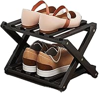 Vista 1 de YYW Zapatero de bambú para entrada, estantes de zapatos de pie libre, estante de armario, organizador vertical plegable de almacenamiento de zapatos