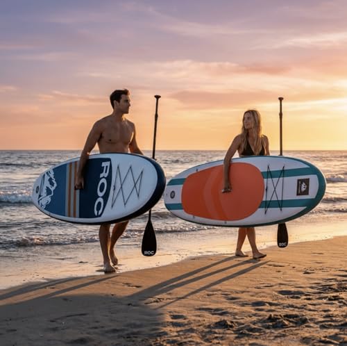 Image of Roc Inflatable Stand Up Paddle Board with Premium SUP Paddle Board Accessories, Wide Stable Design, Non-Slip Comfort Deck for Youth & Adults