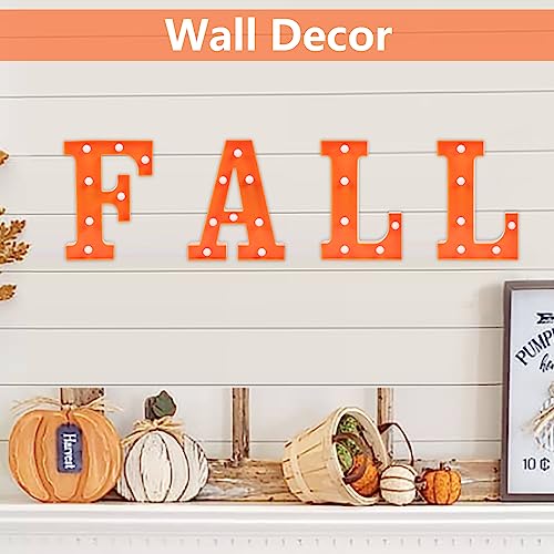 FestalMart Fall Decorations for Home-4 LED Marquee Light Up Letters "FALL" for Home Thanksgiving Autumn Fireplace Tabletop Party Indoor Decor - Image 3