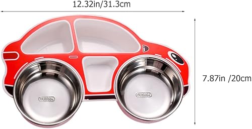 Miniatura 4 de UPKOCH Juego de vajilla dividida con utensilios, juego de vajilla para automóvil, kit de alimentación, platos de dinosaurio, juego de platos y