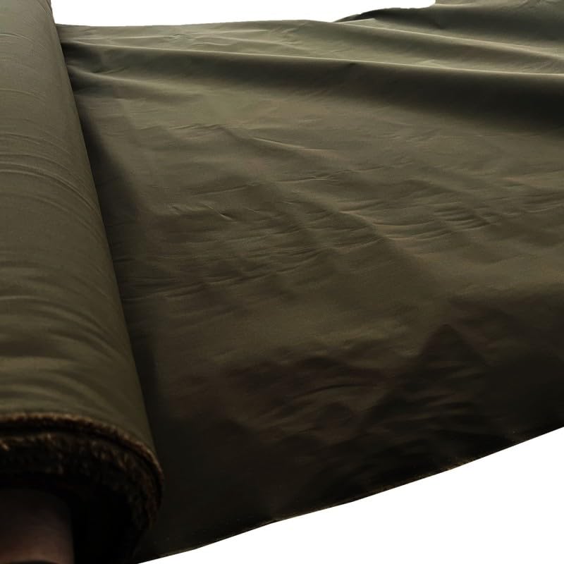 EU Fabrics Dry Waxed Clearance Fabric | Water Repellent Lining Material for Sewing and Crafts | Traditional Wax Fabric for Car, Boats and Outdoor Covering (Olive, 1 Metre x 150cm)