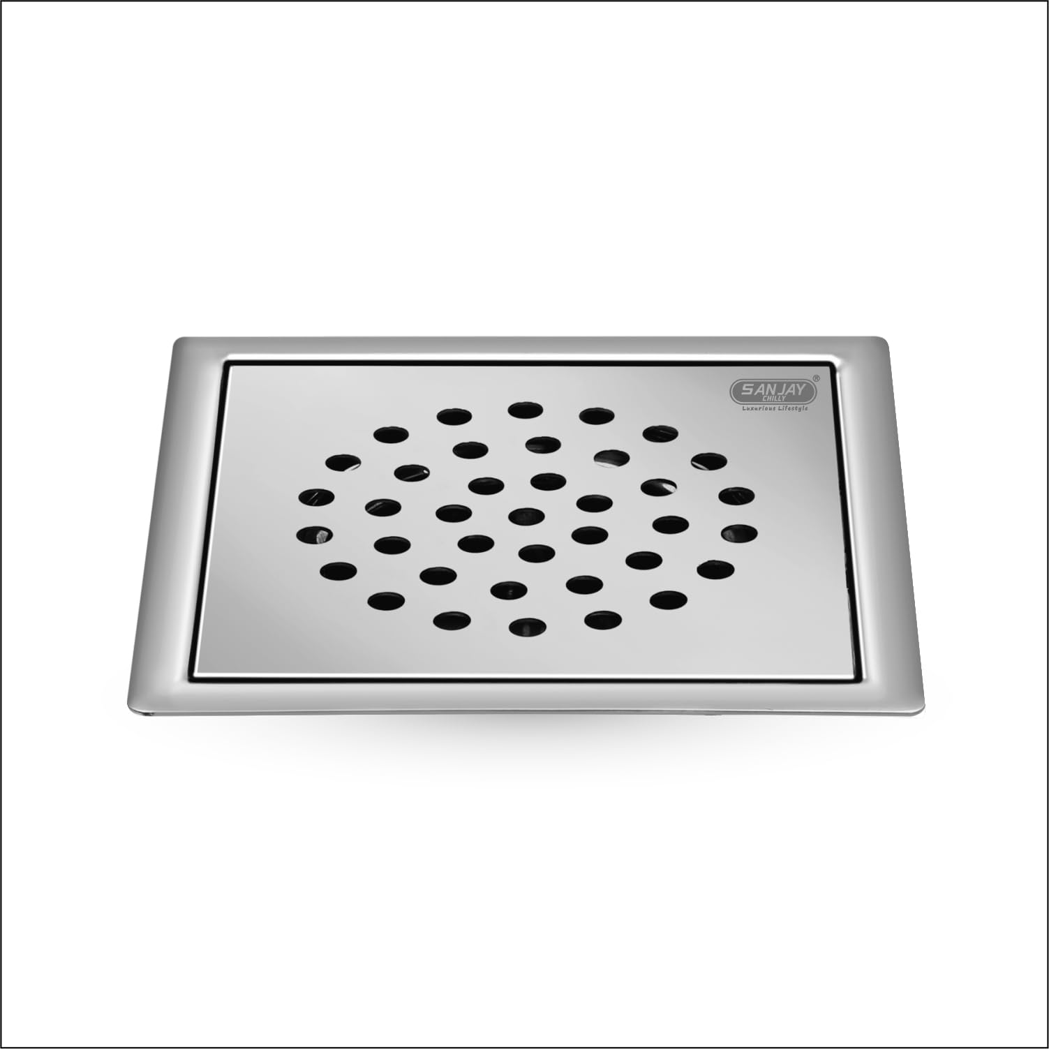 Sanjay Chilly SS Floor Drain for Bathroom 304 Grade Kitchen Sink Washbasin Bathtub Floor Drain Cover Jali Push Down Drainer Strainer Hair Catcher (Square Golden Series 5X5 Inch)-image-42