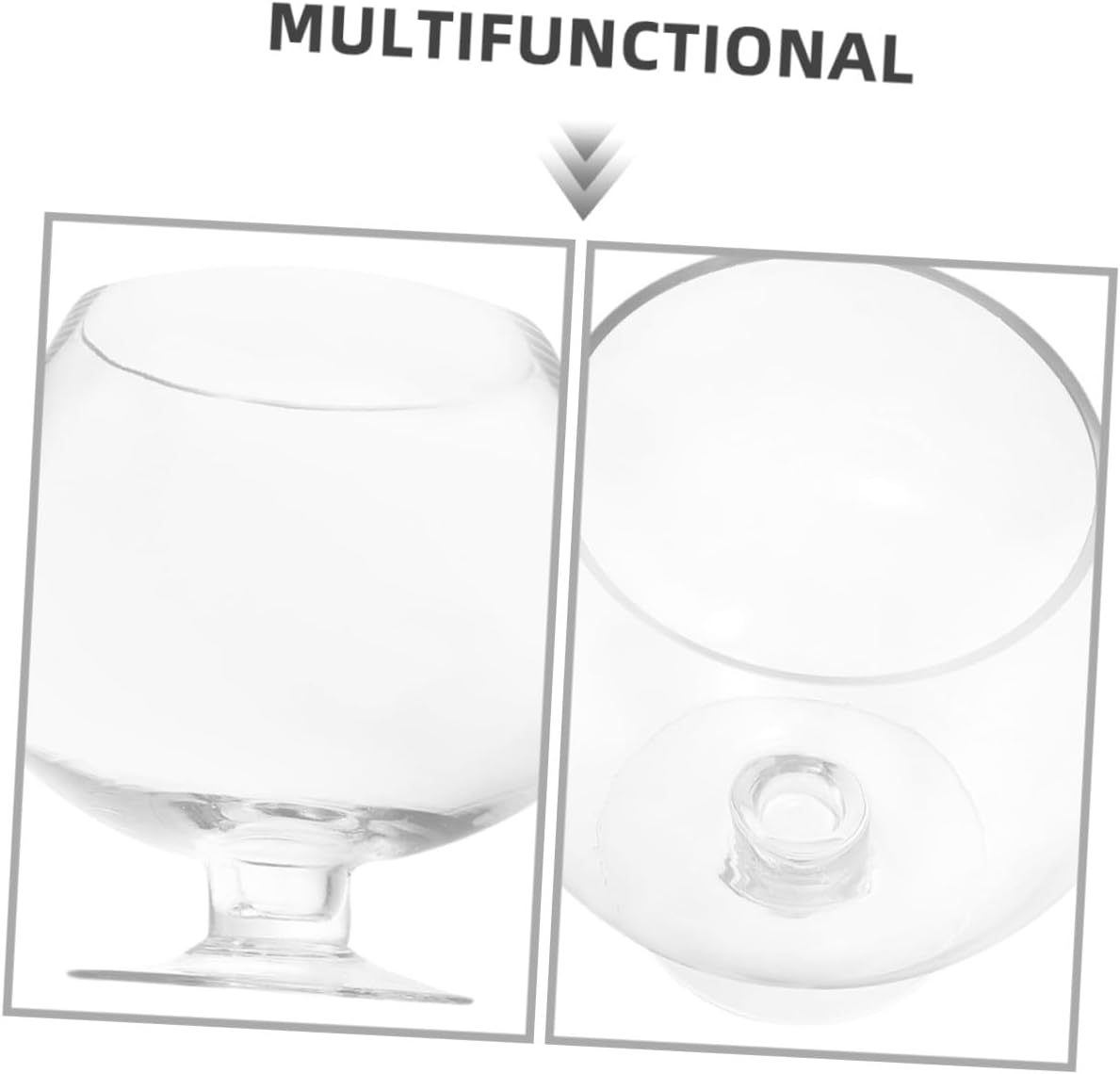 Glass Fish Bowl Vase 7000ml Desktop Aquarium Tank Hydroponic Plant Holder Tabletop Goldfish Fish Tank for Home Office Decor