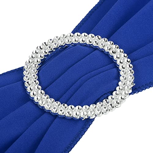 PATIKIL 14"x5" Stretch Chair Sashes Bows, 25 Pack Elastic Chair Bands Sashes with Buckle Slider for Wedding Banquet Decorations, Blue - Image 4