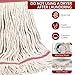 Matthew Cleaning Pack of 12 Heavy Duty Commercial White Mop Head Replacement for General and Floor Cleaning,Wet Industrial Blend Cotton Looped End String Head Refill