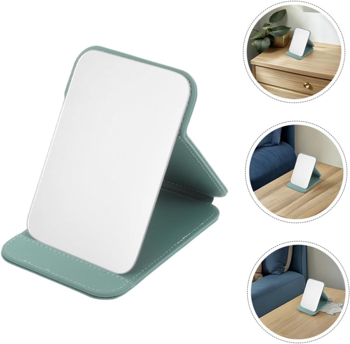 NOLITOY 2pcs Portable Makeup Mirror Small Travel Mirror Stand for Desk Dorm Office High Definition