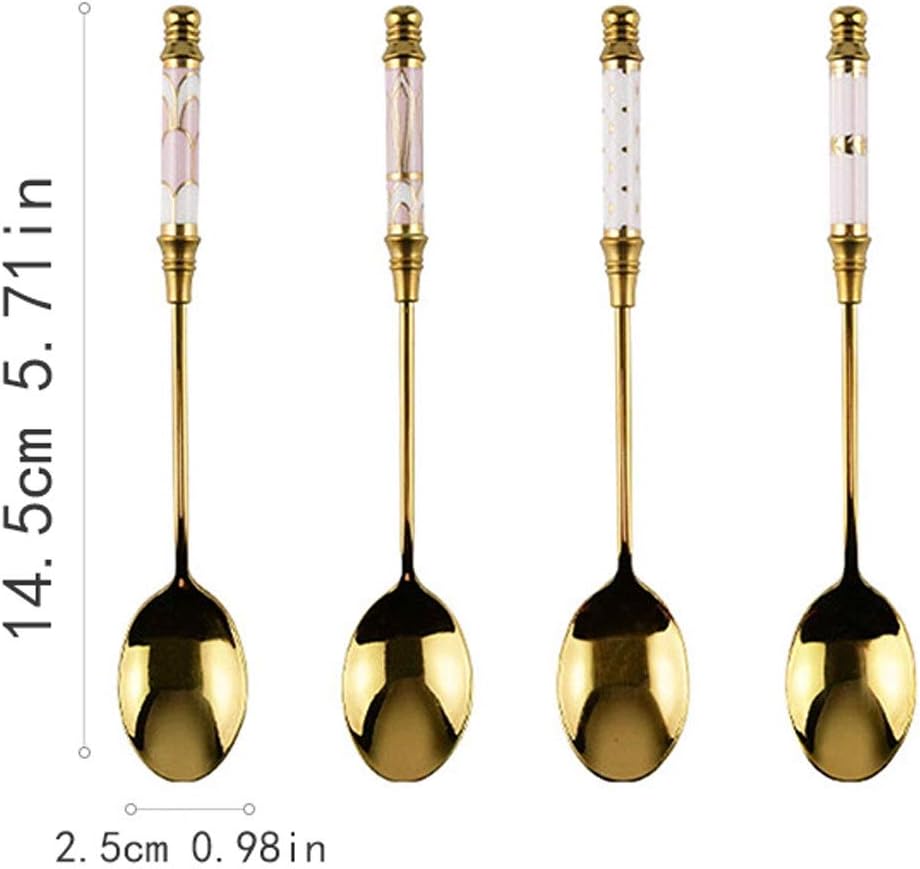 Spoon Table Spoons Stainless Steel Cake Ice Cream Dessert Spoon Household Cereal Breakfast Spoon Ice Tea Coffee Milk Mixing Spoon Watermelon Spoon for Home, Kitchen Or Restaurant