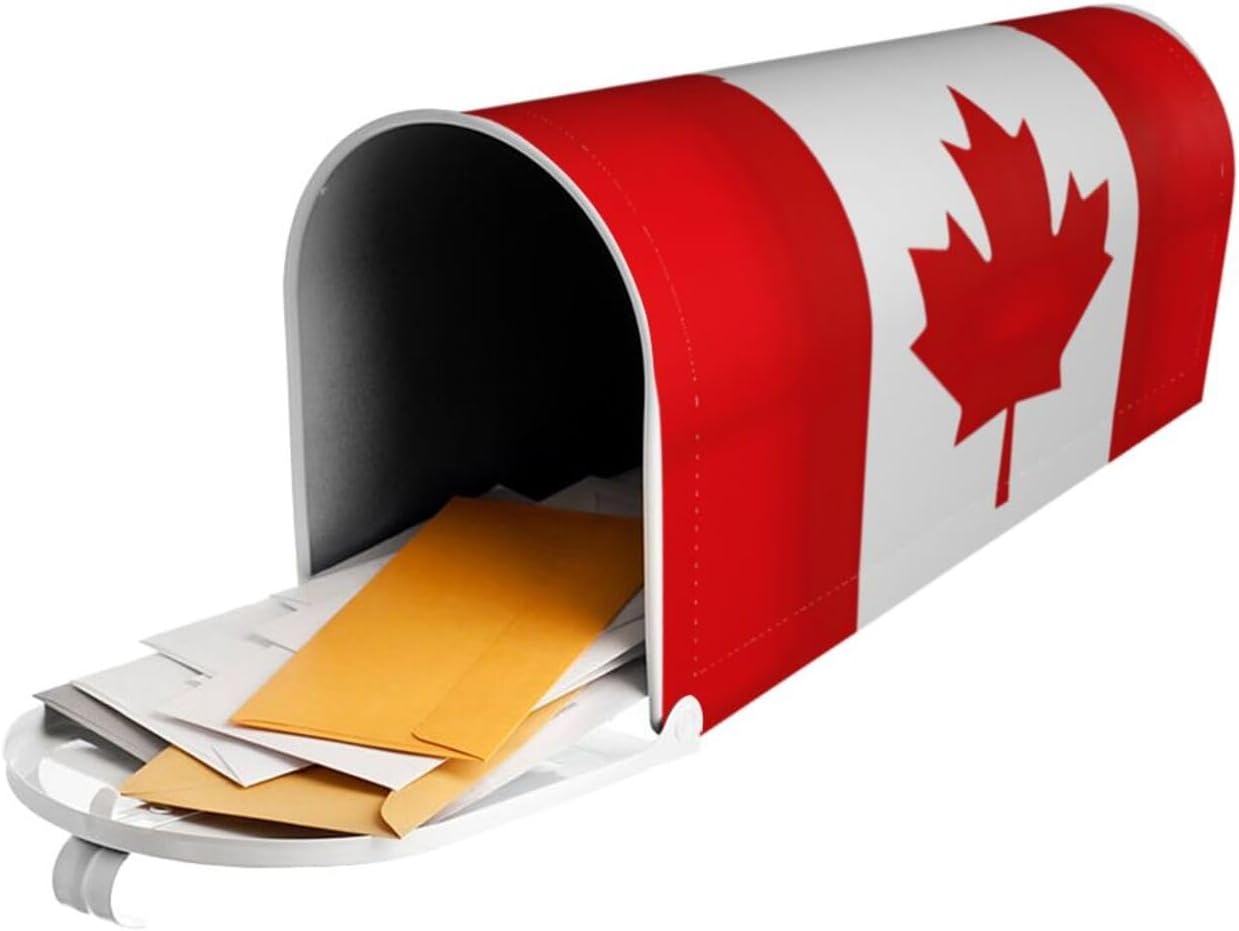 Canada Flag 02 Mailbox Covers Magnetic Wraps Post Letter Box Cover Garden Home Decor Standard Size 21" H x 18" W