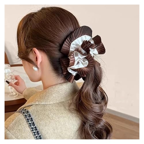Diadema de satén roja para mujer con borde plisado y tocado floral 3