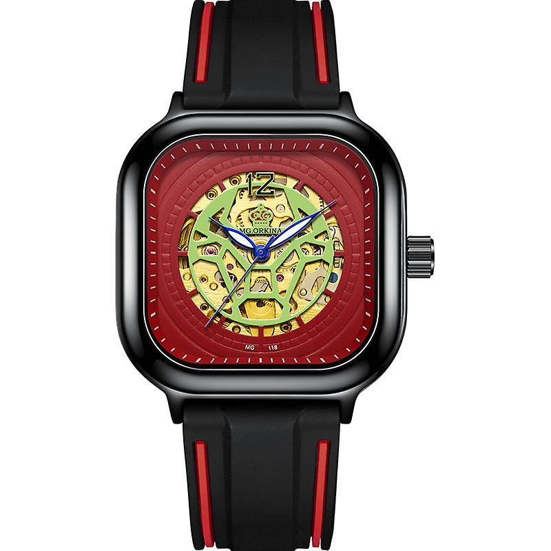 Reloj cuadrado para hombre, hueco, multifunción, mecánico, automático, fábrica