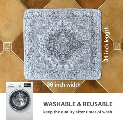 Image of nunubaby Washable Pee Pads for Dogs, Stylish, Non-Slip and Leak-Proof Pee Pads. Reusable Potty Pads for Dogs for Crates and Floors.(Gray /Geo,31 inch x36 inch )